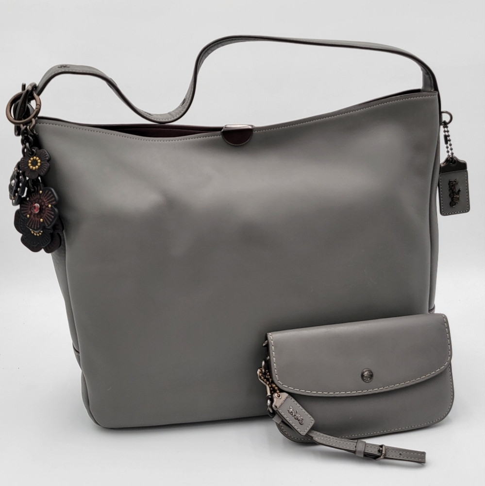 Coach 1941 Bedford Hobo + Coach 1941 Wristlet/Wallet, Grey, EUC